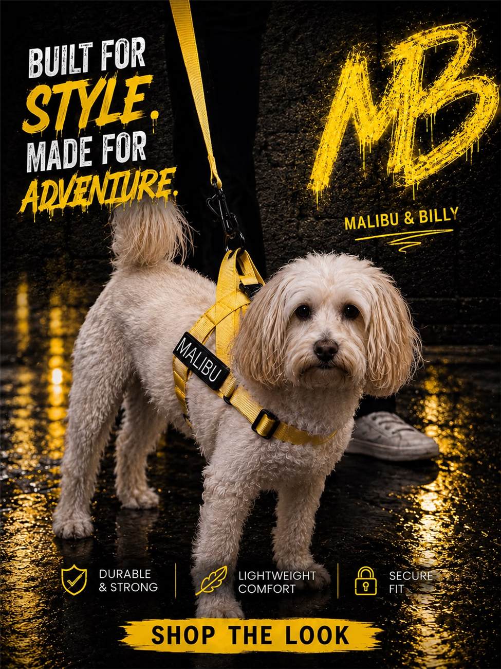 Personalised No-Pull Harness - Lemon Drop
