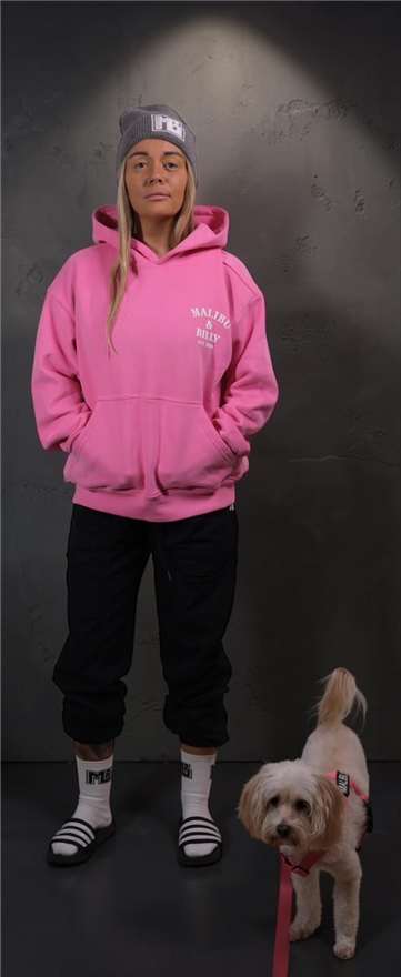 Hot Mess Pink oversized hoodie, women 6