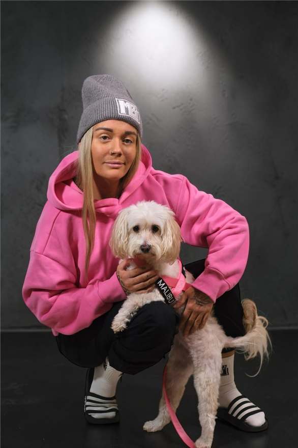 Hot Mess Pink oversized hoodie, women 4