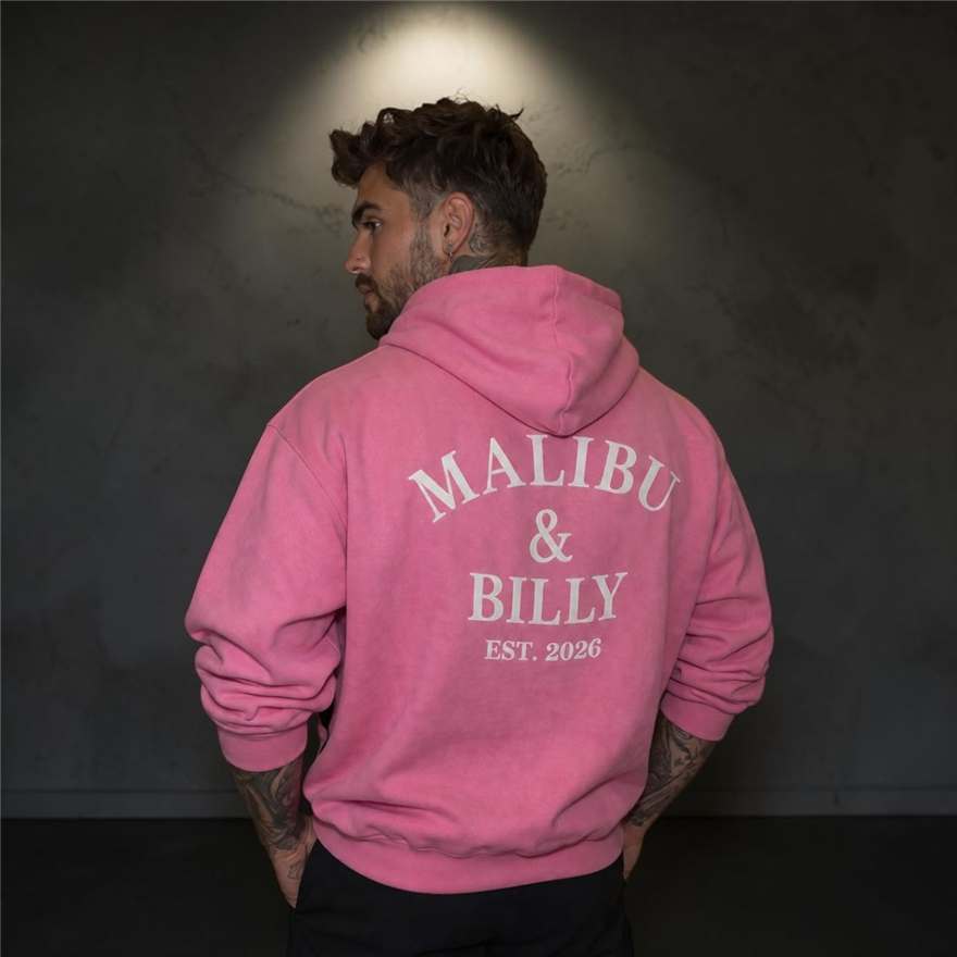 Hot Mess Pink oversized hoodie, men 2