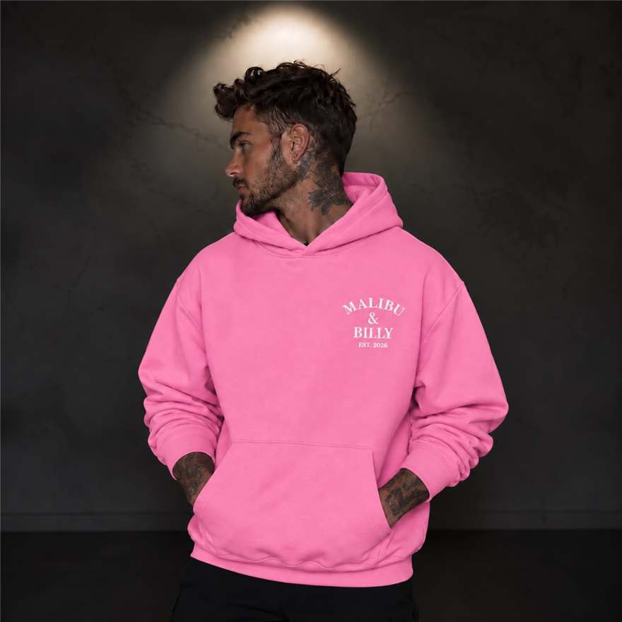 Hot Mess Pink oversized hoodie, men 1