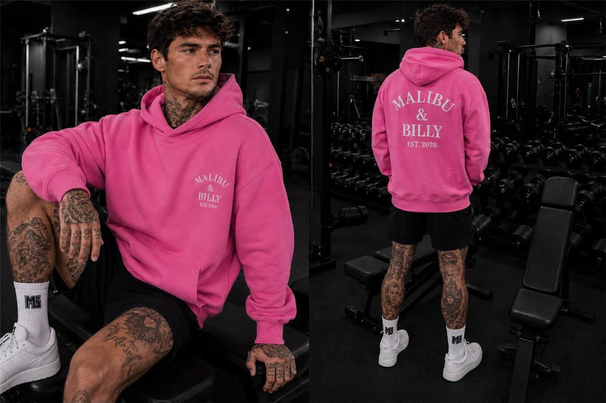 Hot Mess Pink oversized hoodie, men 5
