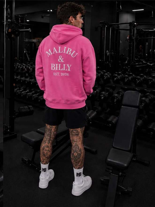 Hot Mess Pink oversized hoodie, men 4